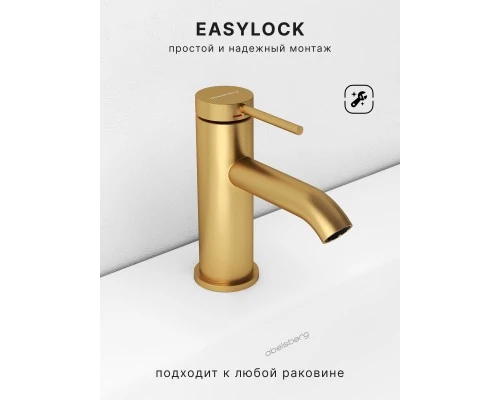 Смеситель д/раковины Abelsberg Fluida ERF22001BG, королевское золото