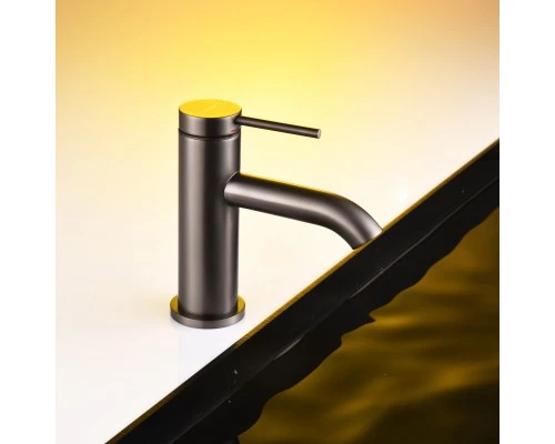 Смеситель д/раковины Abelsberg Fluida ERF22001GM, космическая сталь