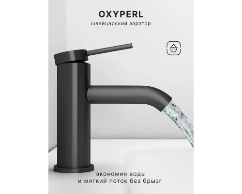 Смеситель д/раковины Abelsberg Fluida ERF22001GM, космическая сталь