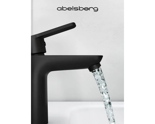 Смеситель д/раковины Abelsberg Lineara UNF23508MB, вулканический черный