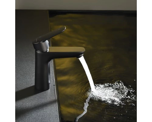 Смеситель д/раковины Abelsberg Lineara UNF23508MB, вулканический черный