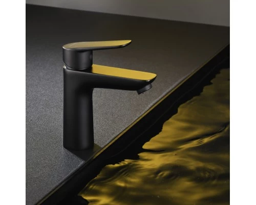 Смеситель д/раковины Abelsberg Lineara UNF23508MB, вулканический черный