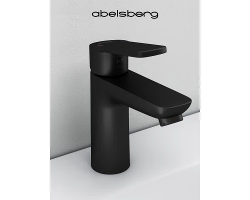 Смеситель д/раковины Abelsberg Lineara UNF23508MB, вулканический черный