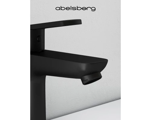 Смеситель д/раковины Abelsberg Lineara UNF23508MB, вулканический черный
