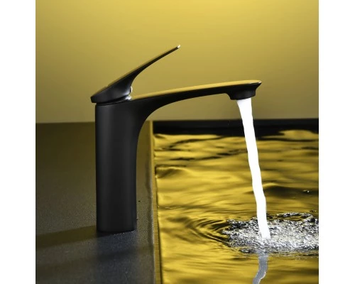 Смеситель д/раковины Abelsberg Perfecta INF60101MB, вулканический черный