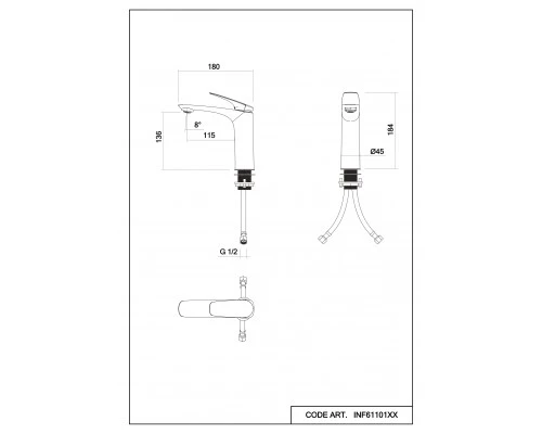 Смеситель д/раковины Abelsberg Perfecta INF60101BN, титан