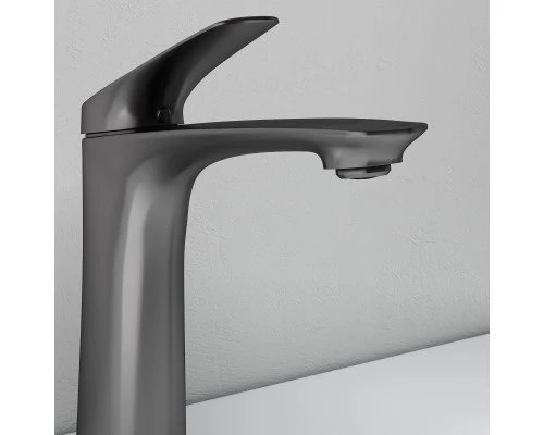 Смеситель д/раковины Abelsberg Perfecta INF60101GM, космическая сталь