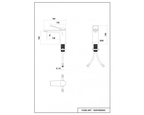 Смеситель д/раковины Abelsberg Intensa EGF23520GM, космическая сталь