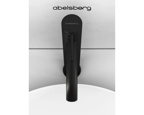 Смеситель д/раковины Abelsberg Fluida ERF22003MB высокий, вулканический черный