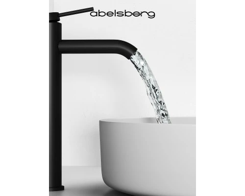 Смеситель д/раковины Abelsberg Fluida ERF22003MB высокий, вулканический черный