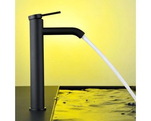 Смеситель д/раковины Abelsberg Fluida ERF22003MB высокий, вулканический черный