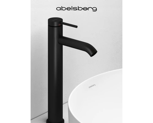 Смеситель д/раковины Abelsberg Fluida ERF22003MB высокий, вулканический черный