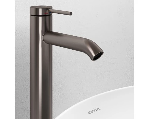 Смеситель д/раковины Abelsberg Fluida ERF22003BN высокий, титан