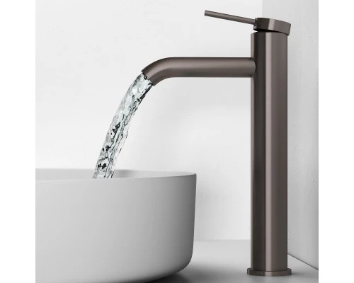 Смеситель д/раковины Abelsberg Fluida ERF22003BN высокий, титан