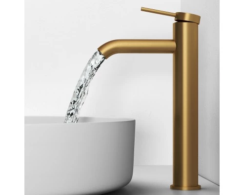Смеситель д/раковины Abelsberg Fluida ERF22003BG высокий, королевское золото