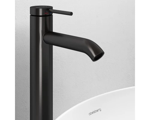 Смеситель д/раковины Abelsberg Fluida ERF22003GM высокий, космическая сталь