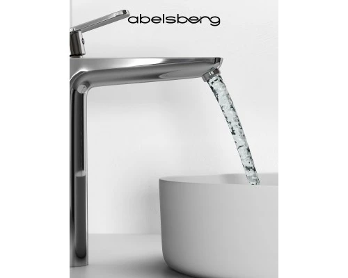 Смеситель д/раковины Abelsberg Lineara UNF23509CH высокий, глянцевый хром