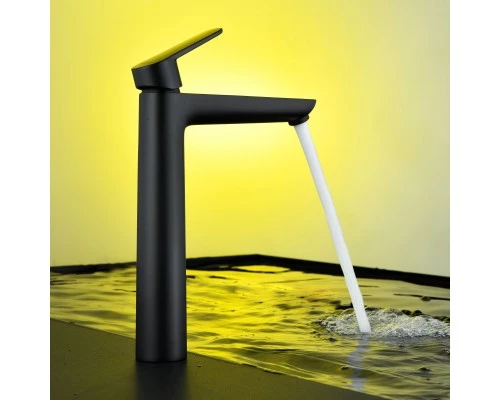 Смеситель д/раковины Abelsberg Lineara UNF23509MB высокий, вулканический черный