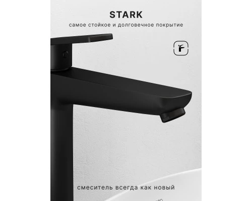 Смеситель д/раковины Abelsberg Lineara UNF23509MB высокий, вулканический черный