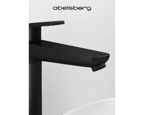 Смеситель д/раковины Abelsberg Lineara UNF23509MB высокий, вулканический черный