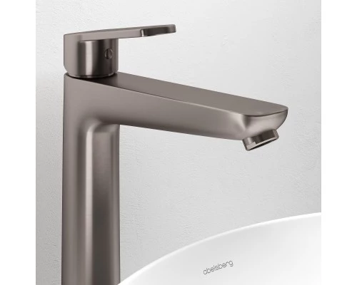 Смеситель д/раковины Abelsberg Lineara UNF23509BN высокий, титан