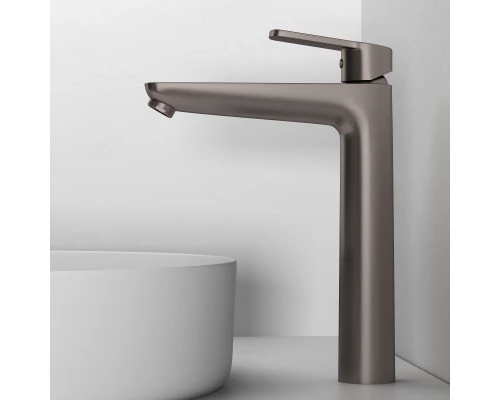 Смеситель д/раковины Abelsberg Lineara UNF23509BN высокий, титан