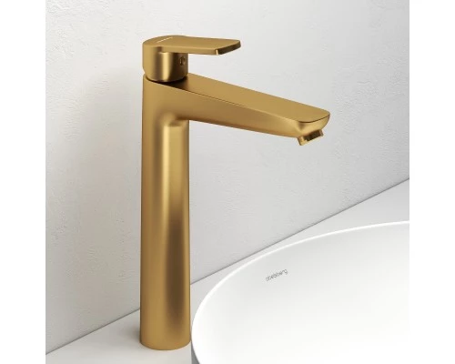 Смеситель д/раковины Abelsberg Lineara UNF23509BG высокий, королевское золото