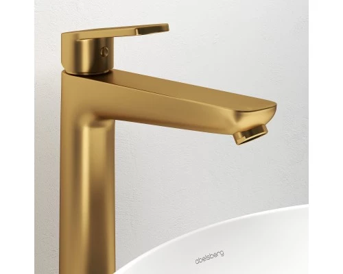 Смеситель д/раковины Abelsberg Lineara UNF23509BG высокий, королевское золото