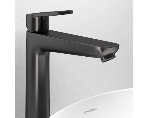 Смеситель д/раковины Abelsberg Lineara UNF23509GM высокий, космическая сталь