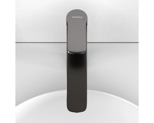 Смеситель д/раковины Abelsberg Lineara UNF23509GM высокий, космическая сталь