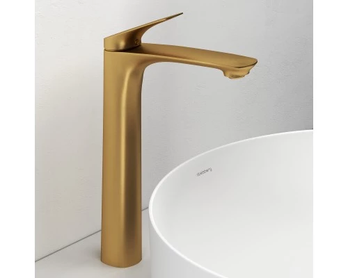 Смеситель д/раковины Abelsberg Perfecta INF60102BG высокий, королевское золото