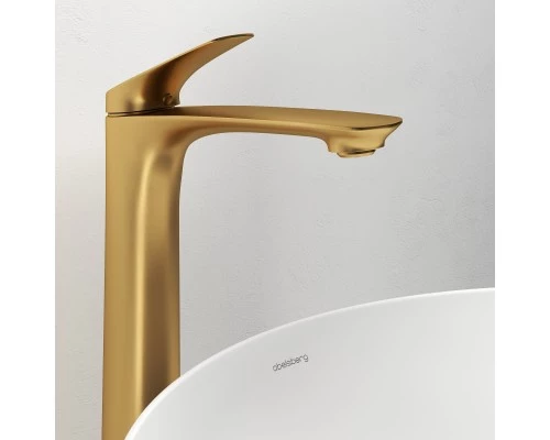 Смеситель д/раковины Abelsberg Perfecta INF60102BG высокий, королевское золото