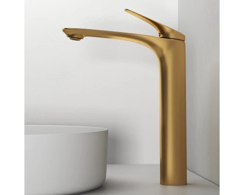 Смеситель д/раковины Abelsberg Perfecta INF60102BG высокий, королевское золото