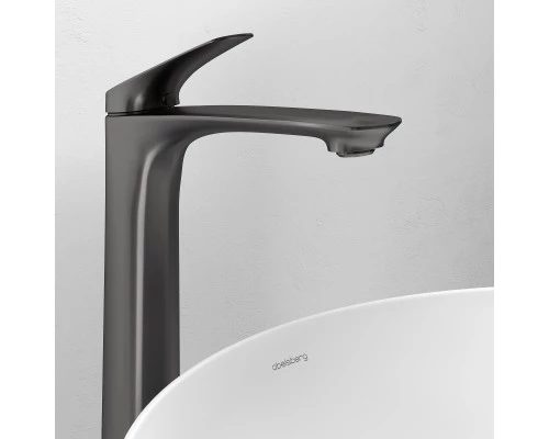 Смеситель д/раковины Abelsberg Perfecta INF60102GM высокий, космическая сталь