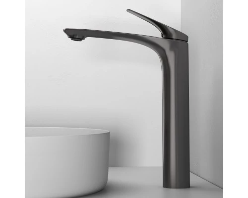 Смеситель д/раковины Abelsberg Perfecta INF60102GM высокий, космическая сталь