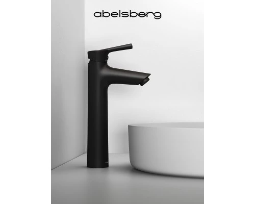 Смеситель д/раковины Abelsberg Solida AMF20091MB высокий, вулканический черный