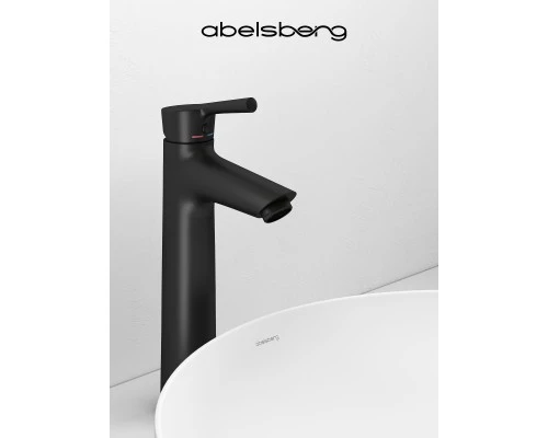 Смеситель д/раковины Abelsberg Solida AMF20091MB высокий, вулканический черный