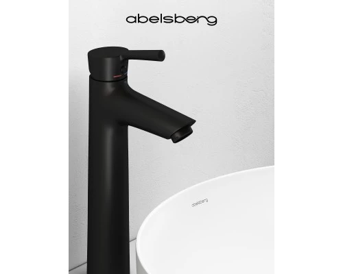 Смеситель д/раковины Abelsberg Solida AMF20091MB высокий, вулканический черный
