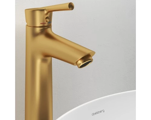 Смеситель д/раковины Abelsberg Solida AMF20091BG высокий, королевское золото
