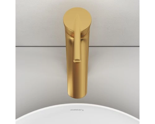 Смеситель д/раковины Abelsberg Solida AMF20091BG высокий, королевское золото