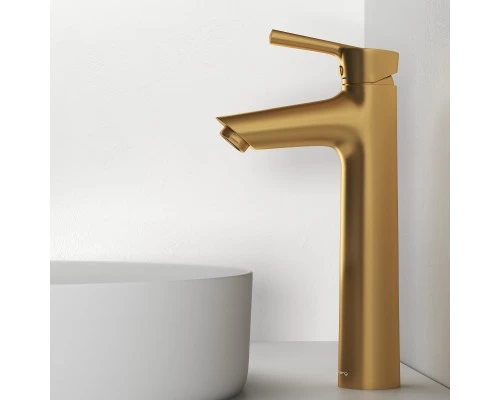 Смеситель д/раковины Abelsberg Solida AMF20091BG высокий, королевское золото