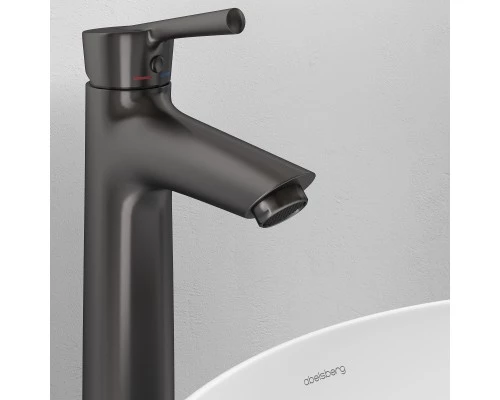 Смеситель д/раковины Abelsberg Solida AMF20091GM высокий, космическая сталь