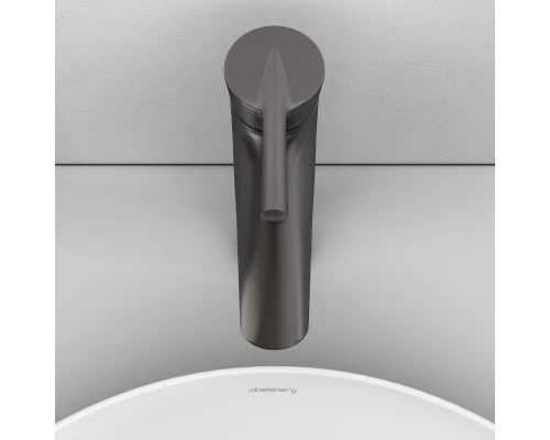 Смеситель д/раковины Abelsberg Solida AMF20091GM высокий, космическая сталь