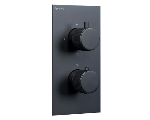 Смеситель для душа Splendy Passion, черный матовый, на 2 потребителя, PA204U2T2BM