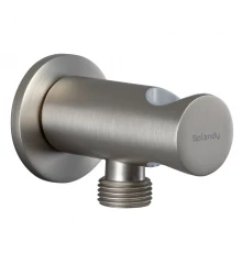 Шланговое подсоединение Splendy с круглым отражателем и держателем, никель брашированный, AA215YRLNB