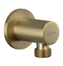 Шланговое подсоединение Splendy, круглый отражатель, золото матовое, AA215NRLGM