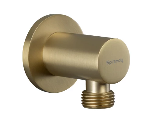 Шланговое подсоединение Splendy, круглый отражатель, золото матовое, AA215NRLGM