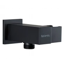 Шланговое подсоединение Splendy с квадратным отражателем и держателем, черный матовый, AA215YSLBM