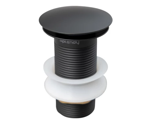 Донный клапан Splendy черный матовый 1 1/4" нажимной Click Clack, AA3071NORMBM