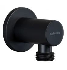 Шланговое подсоединение Splendy черный матовый, круглый отражатель, AA215NRLBM